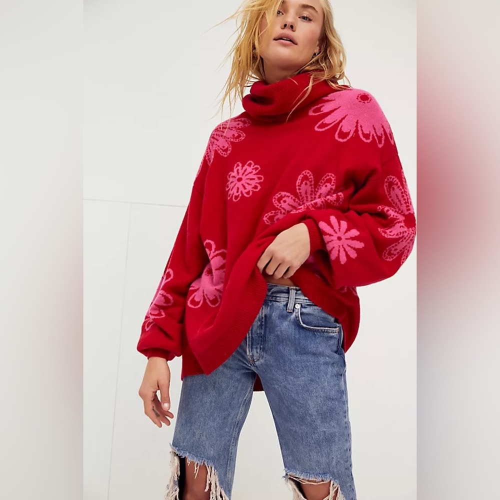 Free People Daisy Chain Cashmere Tunic turtleneck sweater